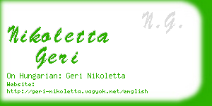 nikoletta geri business card